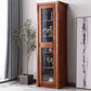 Contemporary Glass Paned Cabinet in Rubberwood 1/2-Door Solid Wood Storage Cabinet Clearhalo 'Cabinets & Chests' 'cabinets_chests' 'furn' 'furn_cabinets_chests' 'Furniture' 'Living Room Furniture' 6905858