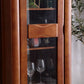 Contemporary Glass Paned Cabinet in Rubberwood 1/2-Door Solid Wood Storage Cabinet Clearhalo 'Cabinets & Chests' 'cabinets_chests' 'furn' 'furn_cabinets_chests' 'Furniture' 'Living Room Furniture' 6905866