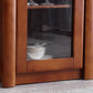 Contemporary Glass Paned Cabinet in Rubberwood 1/2-Door Solid Wood Storage Cabinet Clearhalo 'Cabinets & Chests' 'cabinets_chests' 'furn' 'furn_cabinets_chests' 'Furniture' 'Living Room Furniture' 6905870