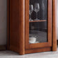 Contemporary Glass Paned Cabinet in Rubberwood 1/2-Door Solid Wood Storage Cabinet Clearhalo 'Cabinets & Chests' 'cabinets_chests' 'furn' 'furn_cabinets_chests' 'Furniture' 'Living Room Furniture' 6905872