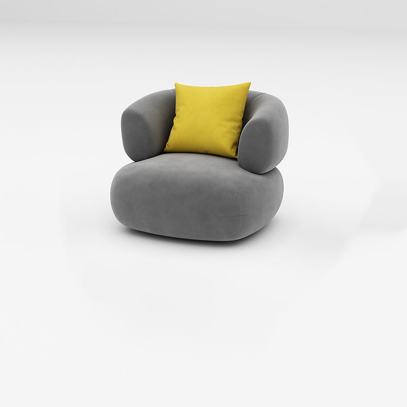 Divano beige e grigio scuro smoking a sedere con cuscini per l'appartamento