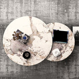 Slate Round Coffee Table No Distressing Frame Nesting Coffee Table Set