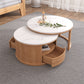 Mesa de café redonda de mesa de café juego con estante de almacenamiento