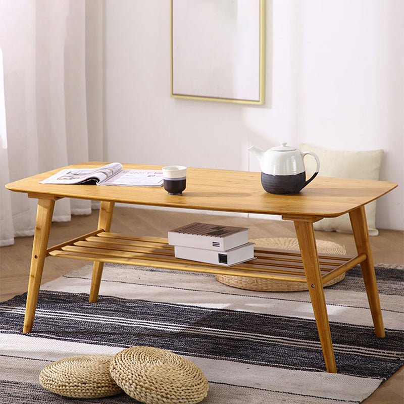 4 Beine 1 Couchtisch Moderner Couchtisch aus Holz mit Ablage