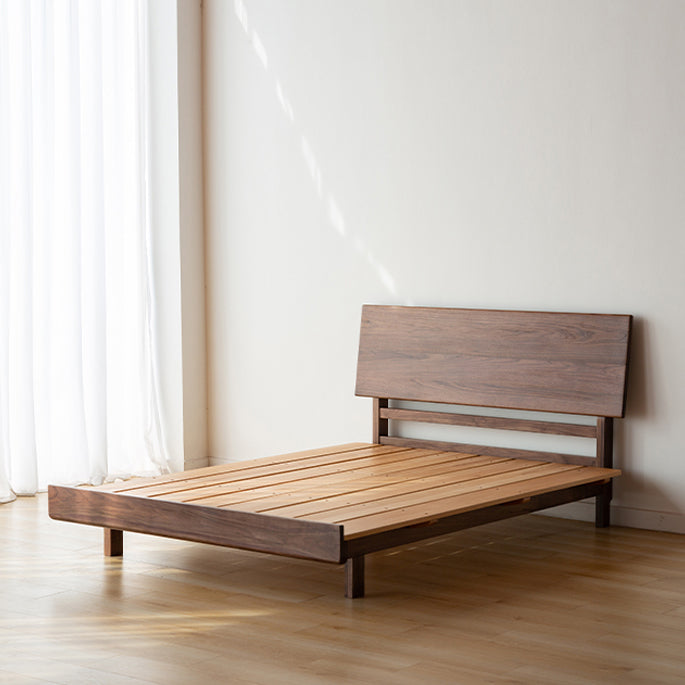 Mid-Century Modern Standard Bed Headboard Bed Frame with Legs