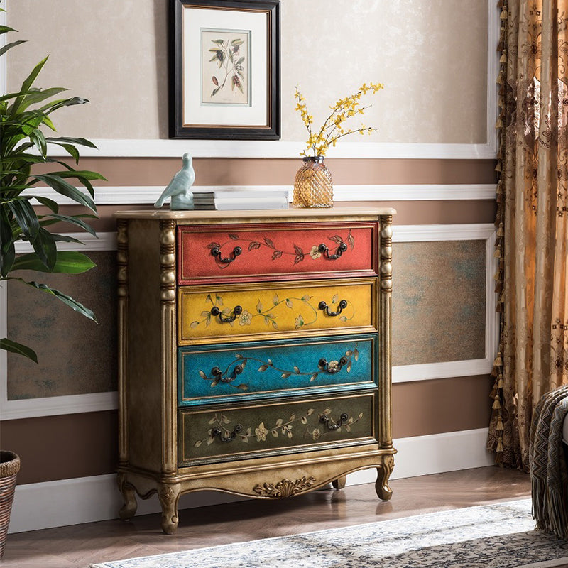 Industrial Chest with Drawers and Cabriole Legs in Distressed Wood Gold 4 Clearhalo 'Cabinets & Chests' 'cabinets_chests' 'furn' 'furn_cabinets_chests' 'Furniture' 'Living Room Furniture' 6906028