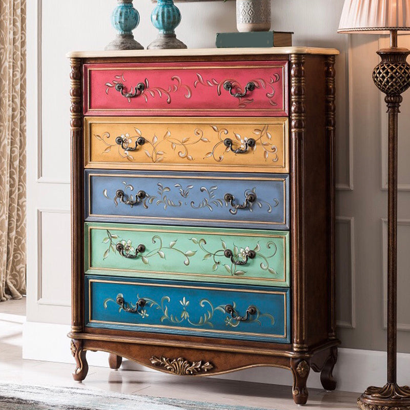 Industrial Chest with Drawers and Cabriole Legs in Distressed Wood Walnut 5 Clearhalo 'Cabinets & Chests' 'cabinets_chests' 'furn' 'furn_cabinets_chests' 'Furniture' 'Living Room Furniture' 6906030