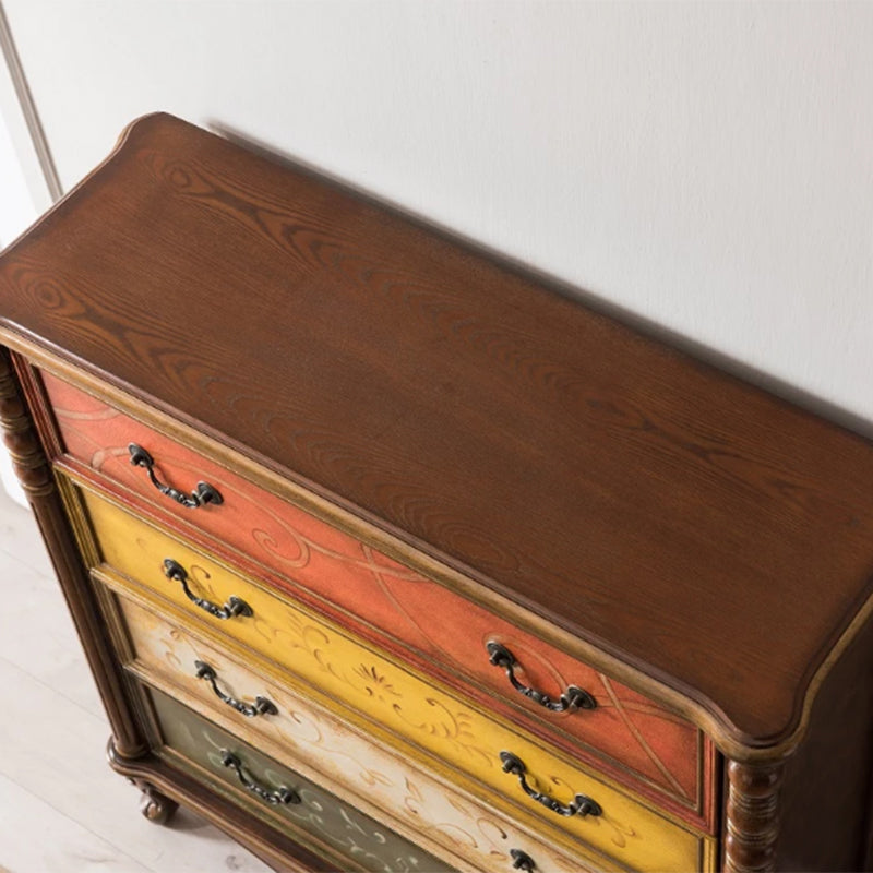 Industrial Chest with Drawers and Cabriole Legs in Distressed Wood Clearhalo 'Cabinets & Chests' 'cabinets_chests' 'furn' 'furn_cabinets_chests' 'Furniture' 'Living Room Furniture' 6906034