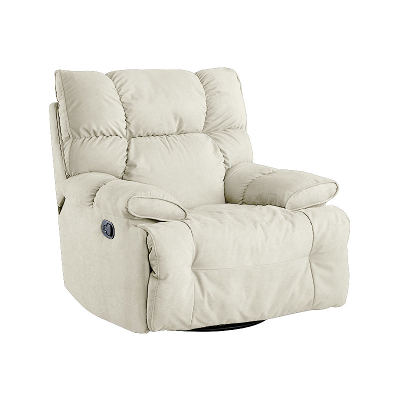 Traditional Fabric Reclining Chair Manual Rocking Recliner with Independent Foot White Swivel Rocker Clearhalo 'Chairs & Seating' 'furn' 'furn_recliners' 'Furniture' 'Living Room Furniture' 'Recliners' 6906044