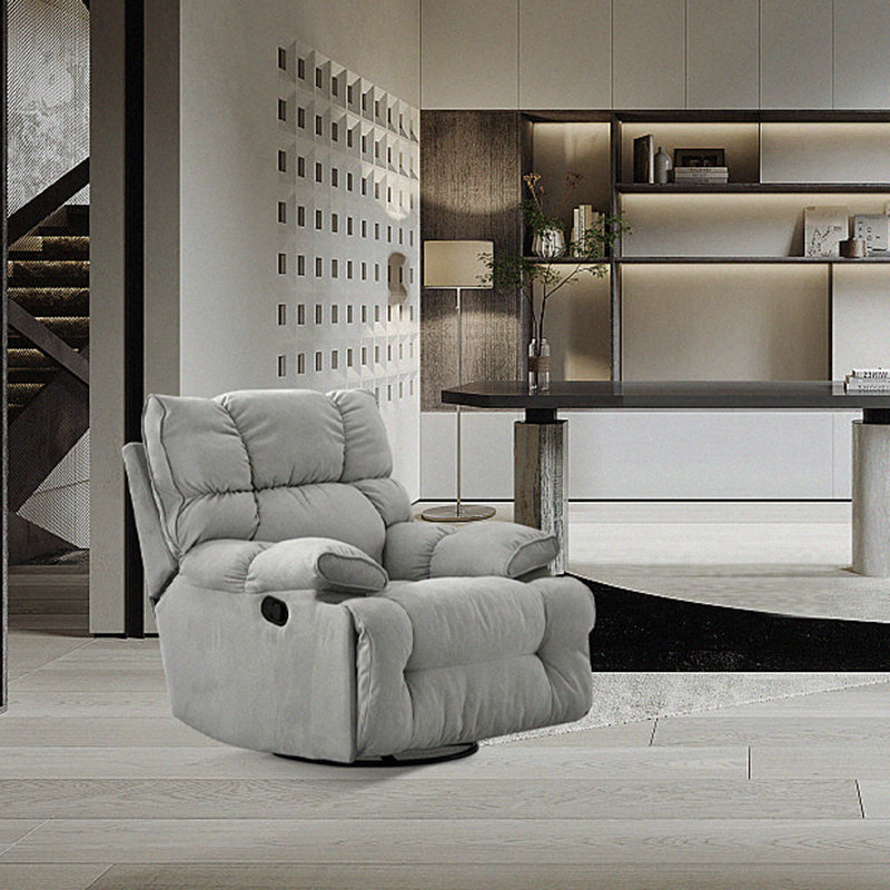 Traditional Fabric Reclining Chair Manual Rocking Recliner with Independent Foot Clearhalo 'Chairs & Seating' 'furn' 'furn_recliners' 'Furniture' 'Living Room Furniture' 'Recliners' 6906045