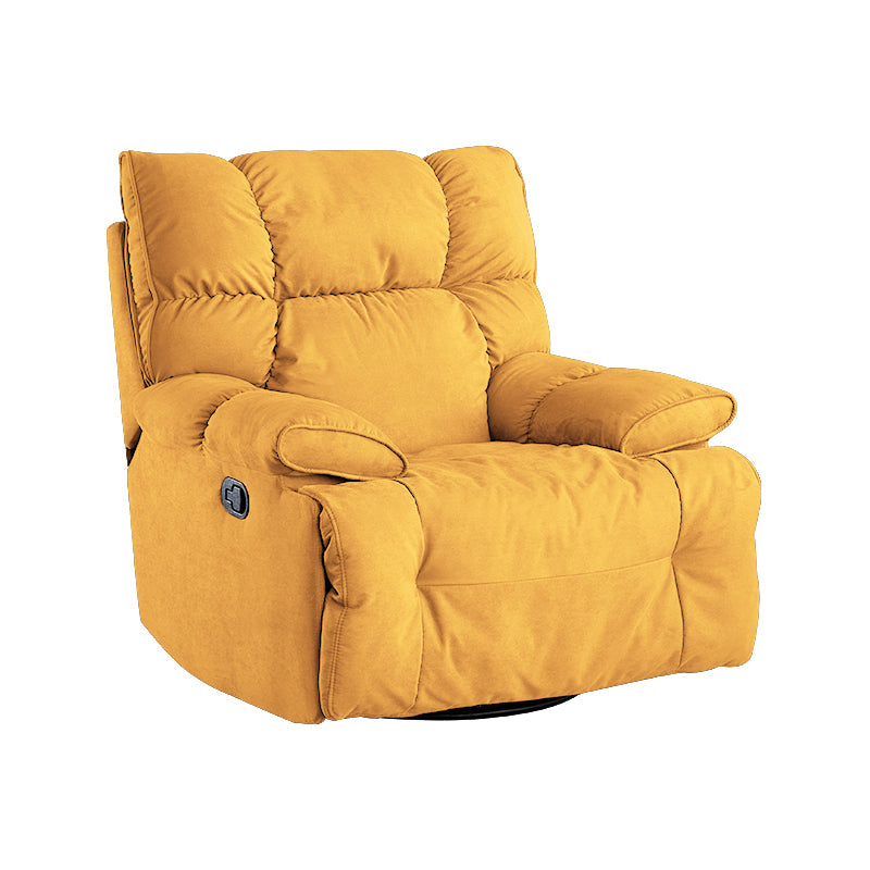 Traditional Fabric Reclining Chair Manual Rocking Recliner with Independent Foot Yellow Swivel Rocker Clearhalo 'Chairs & Seating' 'furn' 'furn_recliners' 'Furniture' 'Living Room Furniture' 'Recliners' 6906046