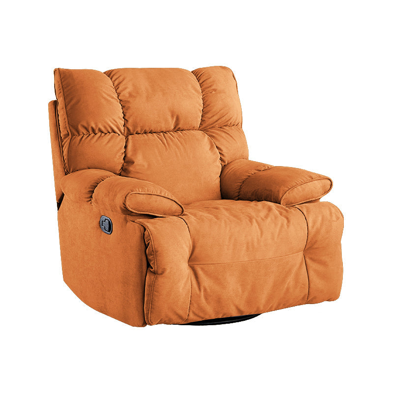 Traditional Fabric Reclining Chair Manual Rocking Recliner with Independent Foot Orange Swivel Rocker Clearhalo 'Chairs & Seating' 'furn' 'furn_recliners' 'Furniture' 'Living Room Furniture' 'Recliners' 6906047