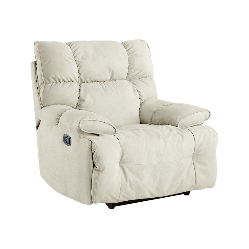 Traditional Fabric Reclining Chair Manual Rocking Recliner with Independent Foot White Standard (No Motion) Clearhalo 'Chairs & Seating' 'furn' 'furn_recliners' 'Furniture' 'Living Room Furniture' 'Recliners' 6906053