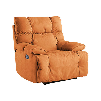 Traditional Fabric Reclining Chair Manual Rocking Recliner with Independent Foot Orange Standard (No Motion) Clearhalo 'Chairs & Seating' 'furn' 'furn_recliners' 'Furniture' 'Living Room Furniture' 'Recliners' 6906057