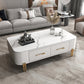 Slate Rectangular Coffee Table 4 Legs Single Coffee Table with 2 Drawers Clearhalo 'Coffee & Accent Tables' 'Coffee Tables' 'coffee_tables' 'furn' 'furn_coffee_tables' 'Furniture' 'Living Room Furniture' 6906064
