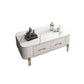 Slate Rectangular Coffee Table 4 Legs Single Coffee Table with 2 Drawers Clearhalo 'Coffee & Accent Tables' 'Coffee Tables' 'coffee_tables' 'furn' 'furn_coffee_tables' 'Furniture' 'Living Room Furniture' 6906067