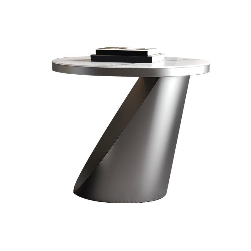 Pedestal Coffee Table Set Slate Round Coffee Table for Living Room 23.6"L x 23.6"W x 20"H Black Clearhalo 'Coffee & Accent Tables' 'Coffee Tables' 'coffee_tables' 'furn' 'furn_coffee_tables' 'Furniture' 'Living Room Furniture' 6906091