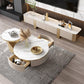 Pedestal Coffee Table Set Slate Round Coffee Table for Living Room Clearhalo 'Coffee & Accent Tables' 'Coffee Tables' 'coffee_tables' 'furn' 'furn_coffee_tables' 'Furniture' 'Living Room Furniture' 6906094