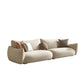 Modern Fabric Sectional with Bolster Pillows 31.5" Tall White L-shape Sectional 98.5"L x 39"W x 31.5"H Flannel Horizontal Clearhalo 'furn' 'furn_sectionals' 'Furniture' 'Living Room Furniture' 'Sectionals' 6906102