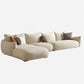 Modern Fabric Sectional with Bolster Pillows 31.5" Tall White L-shape Sectional Clearhalo 'furn' 'furn_sectionals' 'Furniture' 'Living Room Furniture' 'Sectionals' 6906107
