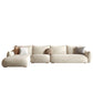 Modern Fabric Sectional with Bolster Pillows 31.5" Tall White L-shape Sectional Clearhalo 'furn' 'furn_sectionals' 'Furniture' 'Living Room Furniture' 'Sectionals' 6906109
