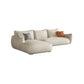 Modern Fabric Sectional with Bolster Pillows 31.5" Tall White L-shape Sectional 109"L x 63"W x 31"H Flannel Left Clearhalo 'furn' 'furn_sectionals' 'Furniture' 'Living Room Furniture' 'Sectionals' 6906117