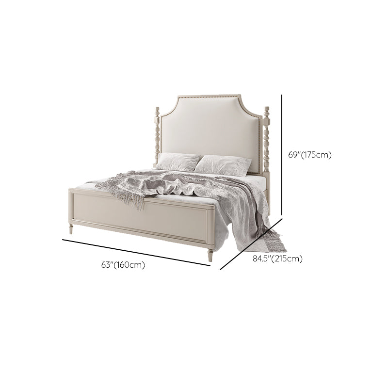 French Country Solid Wood Standard Bed Cabecero marco de cama con piernas