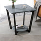 Modernistic Metallic Pedestal End Table Metal Rectangular Slate Top Side End Table