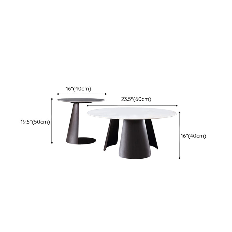 Table basse ronde en ardoise sans ensemble de tables basses gigognes modernes et pénibles