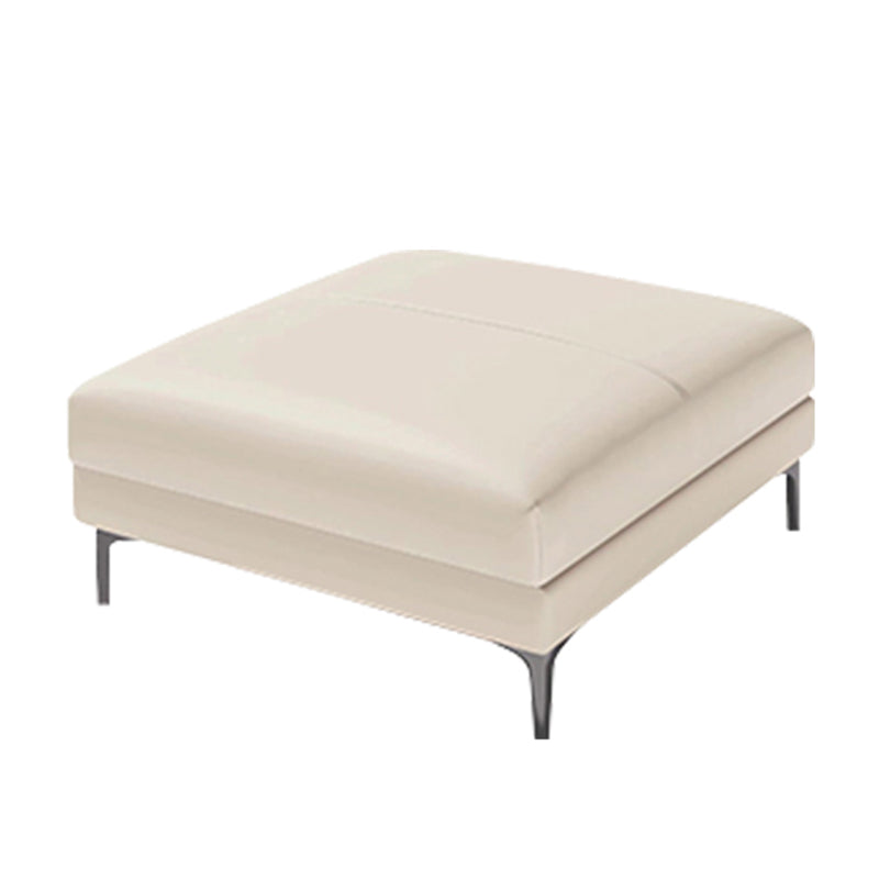 Contemporary Genuine Leather Pillows Square Arm Living Room Seating