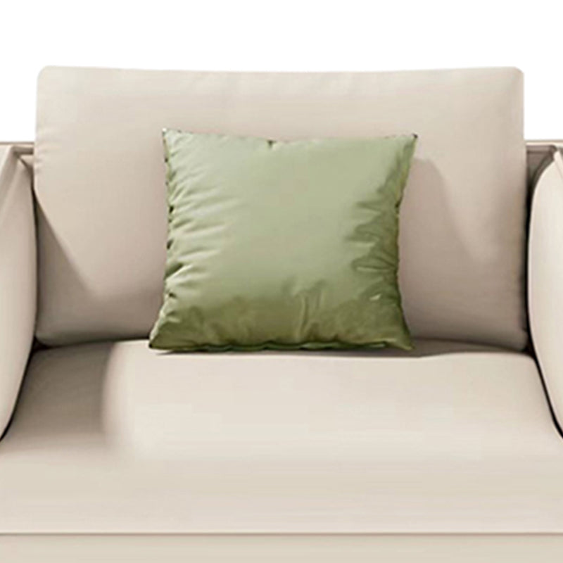 Contemporary Genuine Leather Pillows Square Arm Living Room Seating