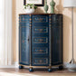 Industrial Bombe Accent Cabinet with Drawers and 2 Doors in Solid Wood Blue 5 Clearhalo 'Cabinets & Chests' 'cabinets_chests' 'furn' 'furn_cabinets_chests' 'Furniture' 'Living Room Furniture' 6906237