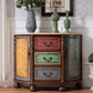 Industrial Bombe Accent Cabinet with Drawers and 2 Doors in Solid Wood Multi-Color 3 Clearhalo 'Cabinets & Chests' 'cabinets_chests' 'furn' 'furn_cabinets_chests' 'Furniture' 'Living Room Furniture' 6906238