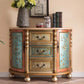 Industrial Bombe Accent Cabinet with Drawers and 2 Doors in Solid Wood Champagne 3 Clearhalo 'Cabinets & Chests' 'cabinets_chests' 'furn' 'furn_cabinets_chests' 'Furniture' 'Living Room Furniture' 6906240