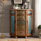 Industrial Bombe Accent Cabinet with Drawers and 2 Doors in Solid Wood Champagne 5 Clearhalo 'Cabinets & Chests' 'cabinets_chests' 'furn' 'furn_cabinets_chests' 'Furniture' 'Living Room Furniture' 6906242