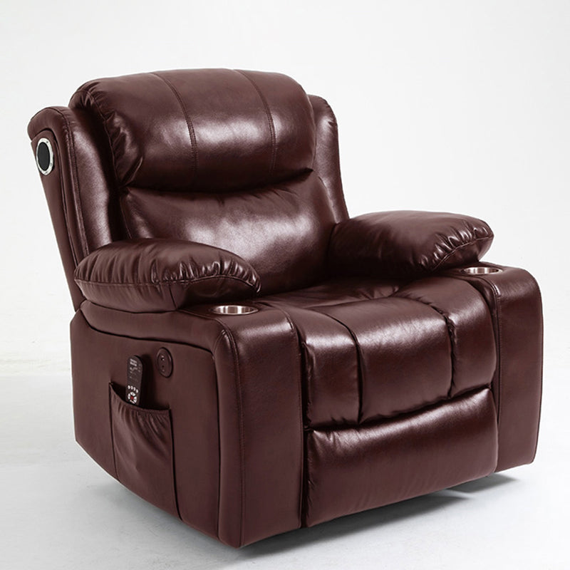 Recliner standard di reclinabile in pelle tradizionale con massaggio e conservazione