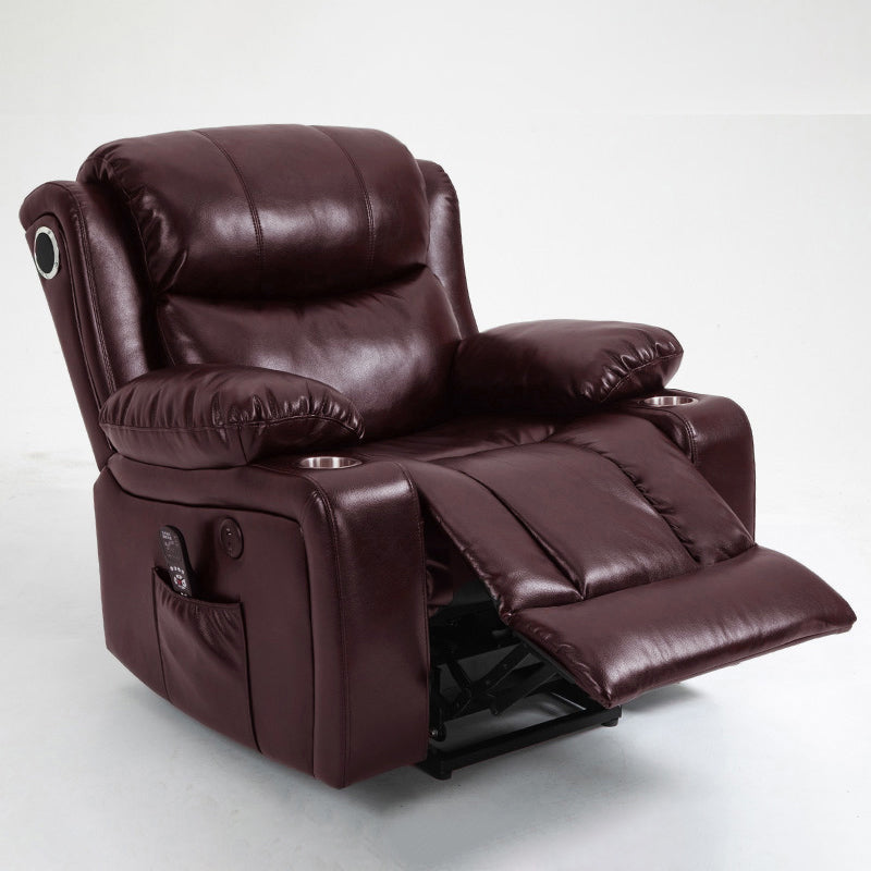 Recliner standard di reclinabile in pelle tradizionale con massaggio e conservazione