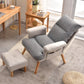 Scandinavian Upholstery Chair Faux Leather Standard Recliner with Footrest Deck Chair with Ottoman Gray Houndstooth Clearhalo 'Chairs & Seating' 'furn' 'furn_recliners' 'Furniture' 'Living Room Furniture' 'Recliners' 6906326