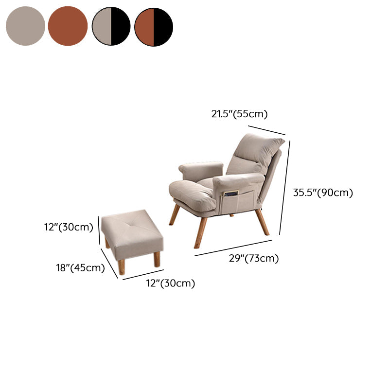 Scandinavian Upholstery Chair Faux Leather Standard Recliner with Footrest Clearhalo 'Chairs & Seating' 'furn' 'furn_recliners' 'Furniture' 'Living Room Furniture' 'Recliners' 6906335