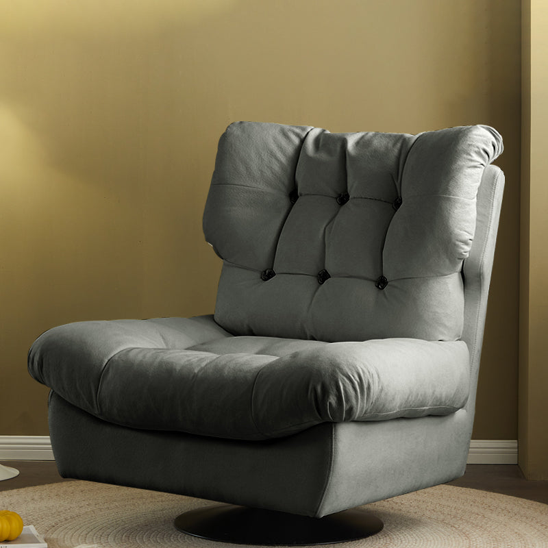 Faux Leather Recliner Solid Color Standard Recliner Chair with Tufted Back Grey Clearhalo 'Chairs & Seating' 'furn' 'furn_recliners' 'Furniture' 'Living Room Furniture' 'Recliners' 6906337