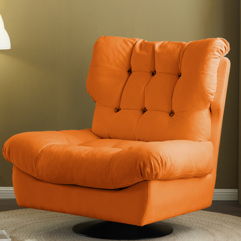 Faux Leather Recliner Solid Color Standard Recliner Chair with Tufted Back Orange Clearhalo 'Chairs & Seating' 'furn' 'furn_recliners' 'Furniture' 'Living Room Furniture' 'Recliners' 6906341