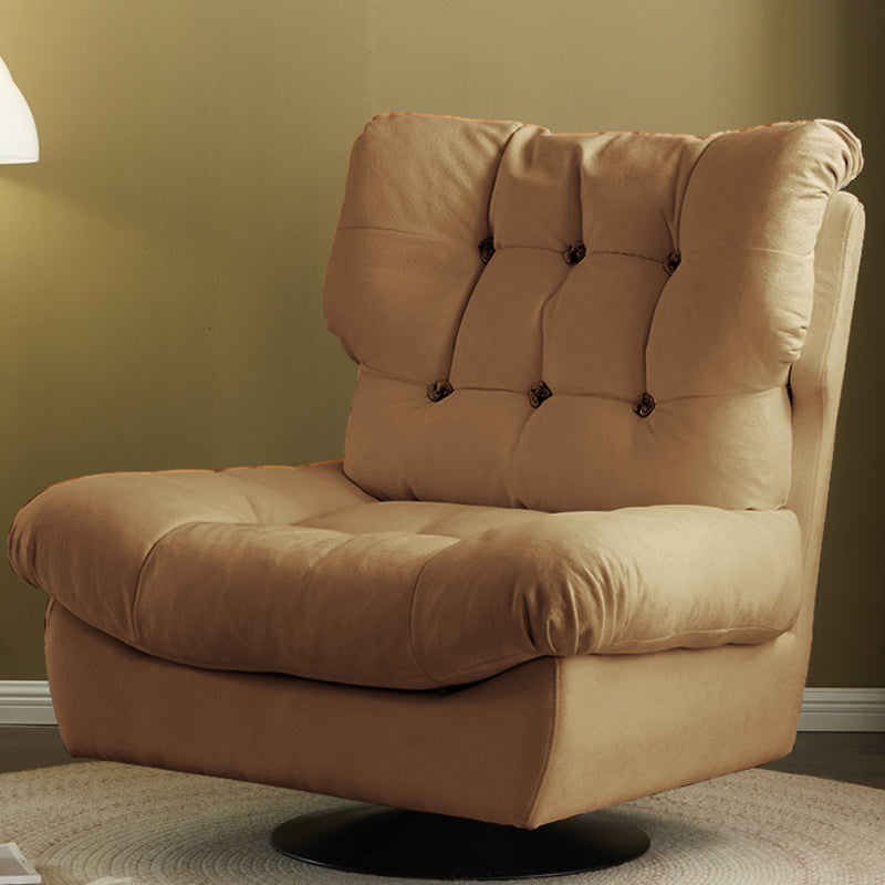 Faux Leather Recliner Solid Color Standard Recliner Chair with Tufted Back Coffee Clearhalo 'Chairs & Seating' 'furn' 'furn_recliners' 'Furniture' 'Living Room Furniture' 'Recliners' 6906345