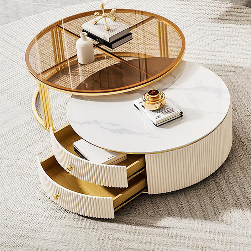 Nesting Coffee Table Set Modern Round Coffee Table for Living Room Clearhalo 'Coffee & Accent Tables' 'Coffee Tables' 'coffee_tables' 'furn' 'furn_coffee_tables' 'Furniture' 'Living Room Furniture' 6906382