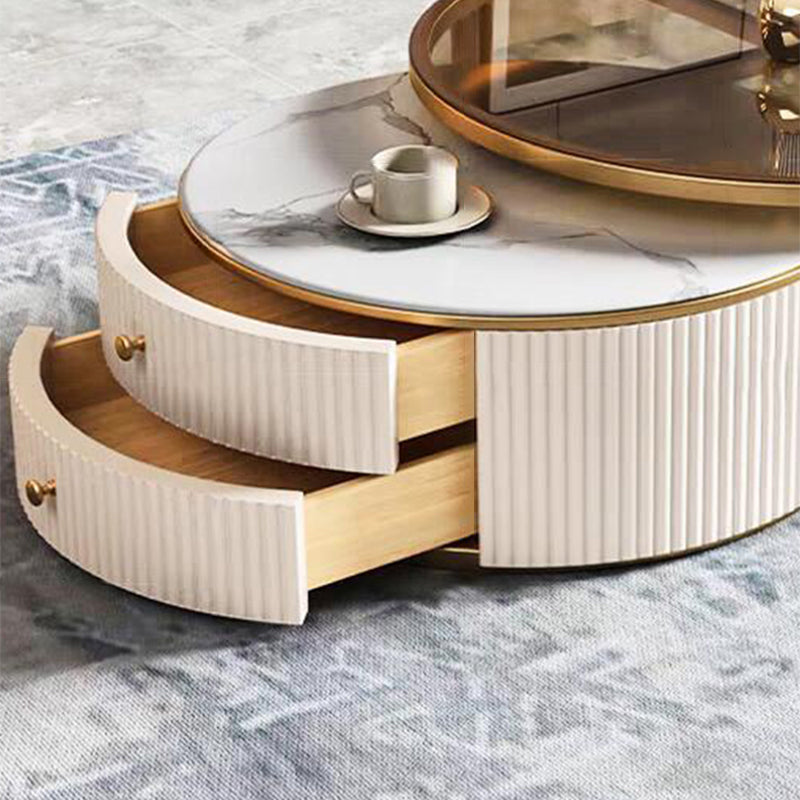Nesting Coffee Table Set Modern Round Coffee Table for Living Room Clearhalo 'Coffee & Accent Tables' 'Coffee Tables' 'coffee_tables' 'furn' 'furn_coffee_tables' 'Furniture' 'Living Room Furniture' 6906383