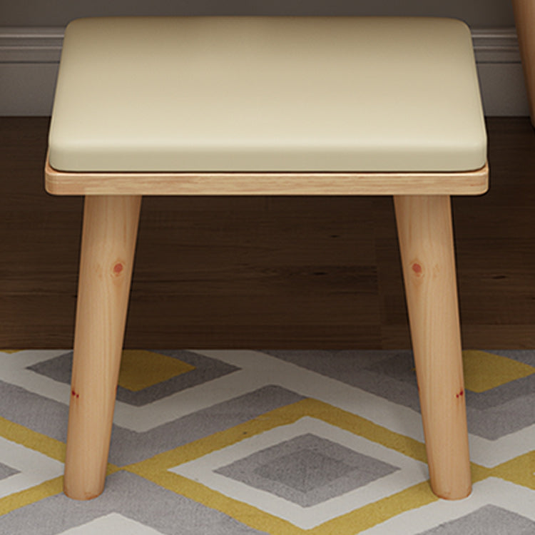 Tocador escandinavo con espejo y cajón de madera sólida