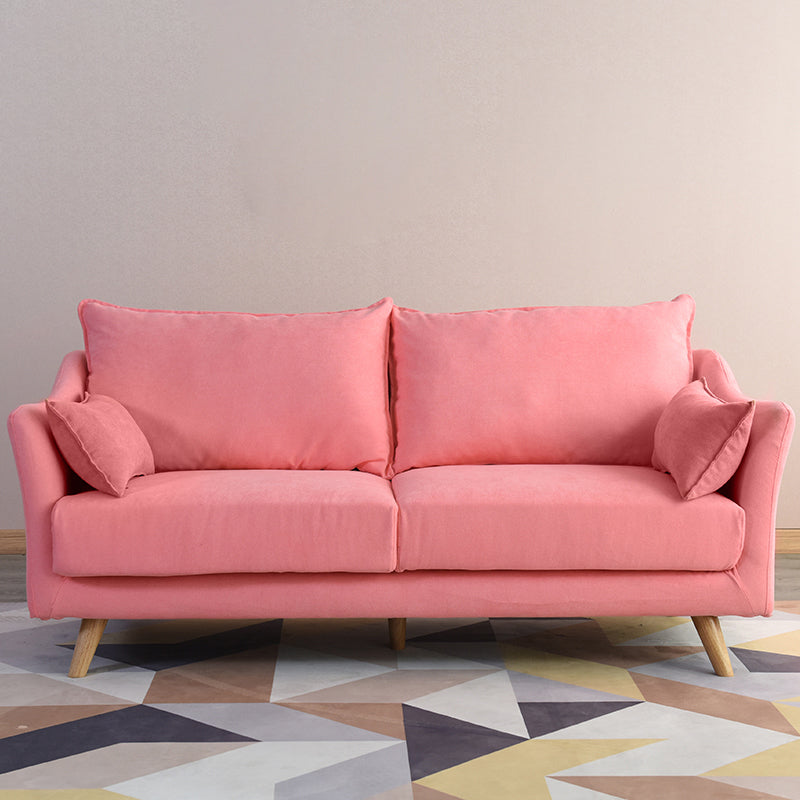 Modern Sofa with 2 Pillows Living Room Charles Of London Seating Pink Clearhalo 'furn' 'furn_sofas' 'Furniture' 'Living Room Furniture' 'Sofa' 'sofas' 6906436