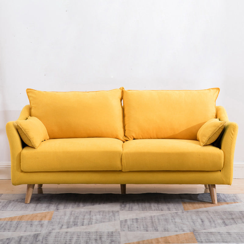 Modern Sofa with 2 Pillows Living Room Charles Of London Seating Yellow Clearhalo 'furn' 'furn_sofas' 'Furniture' 'Living Room Furniture' 'Sofa' 'sofas' 6906438