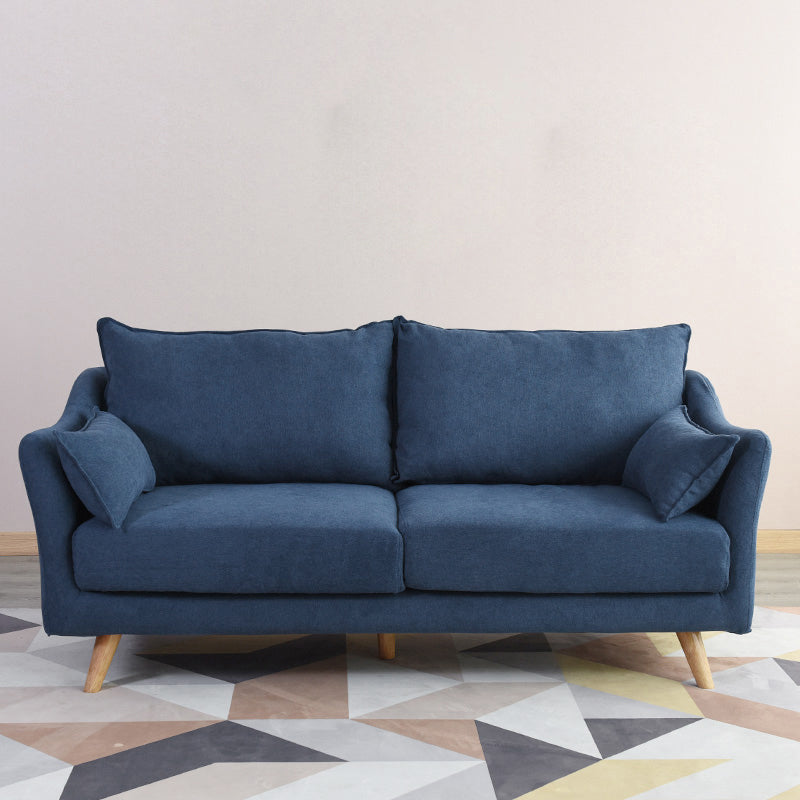 Modern Sofa with 2 Pillows Living Room Charles Of London Seating Dark Blue Clearhalo 'furn' 'furn_sofas' 'Furniture' 'Living Room Furniture' 'Sofa' 'sofas' 6906450