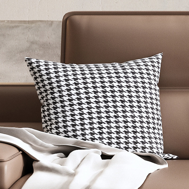 モダン縫製枕バッククッションソファ茶色の本物の革の正方形の腕ソファ