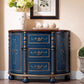 Industrial Solid Wood Cabinet with Drawers and 2 Doors Bombe Cabinet Blue 3 Clearhalo 'Cabinets & Chests' 'cabinets_chests' 'furn' 'furn_cabinets_chests' 'Furniture' 'Living Room Furniture' 6906484